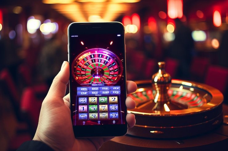 Mobile phone showing live baccarat table after e-wallet deposit